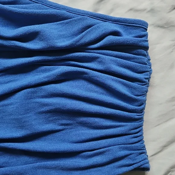 SHEIN Blue Asymmetrical Ruched Tank Top, Size M - Picture 4 of 5